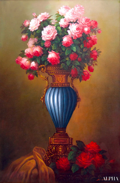 Fiori in un vaso antico - Supoj | 60 x 90 cm Riproduzioni di dipinti a olio