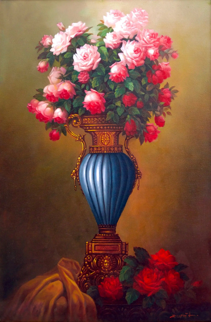Fiori in un Vaso Antico | Dimensioni: 60x90 cm