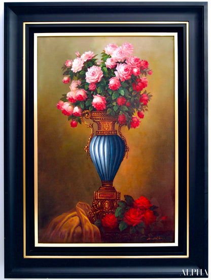 Fiori in un vaso antico - Supoj | 60 x 90 cm Riproduzioni di dipinti a olio