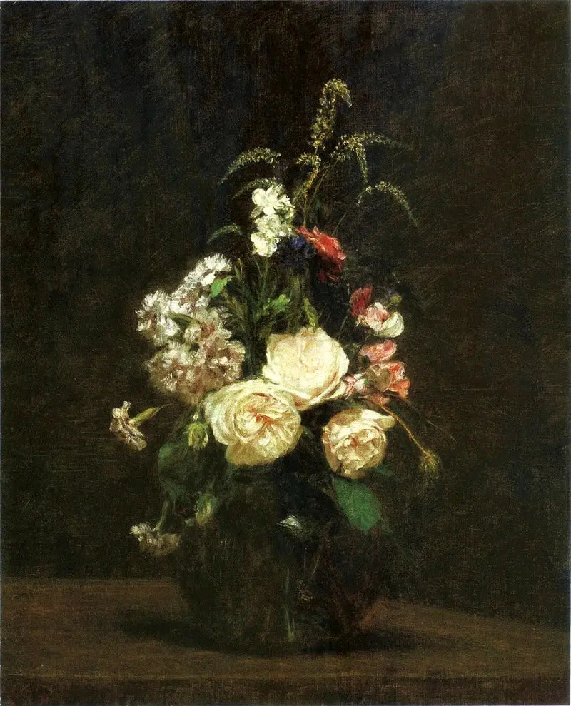 Fiori in un vaso di vetro. - Henri Fantin-Latour