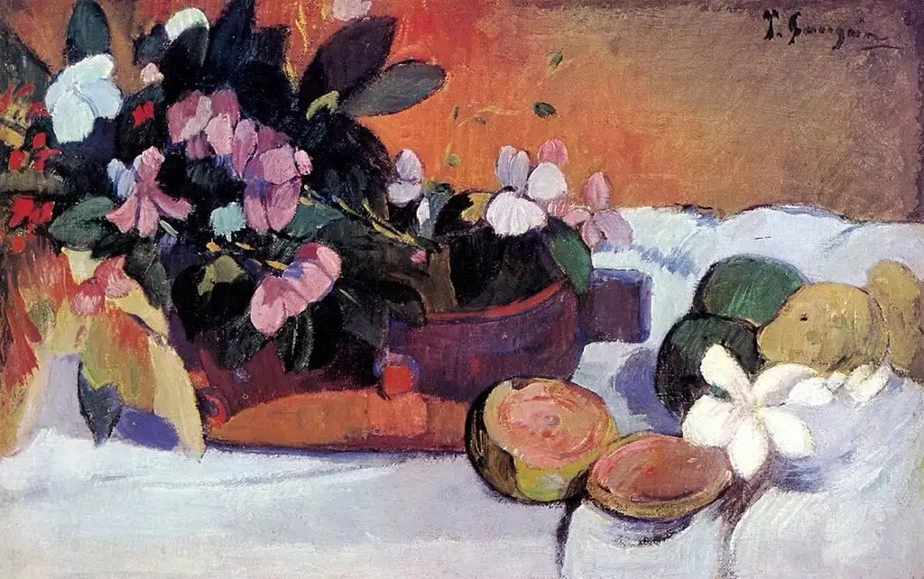 Fleurs dans une coupe - Paul Gauguin image 1 reproduction de peinture à l’huile