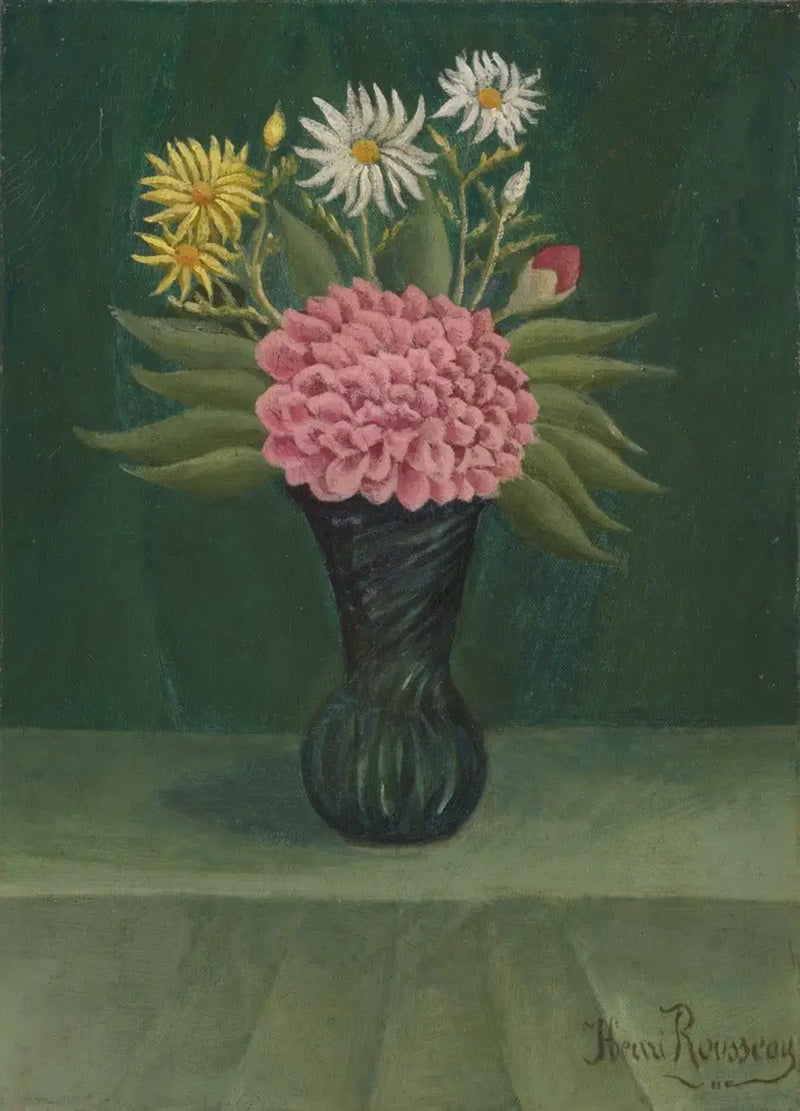 Fiori e dalie in un vaso - Henri Rousseau