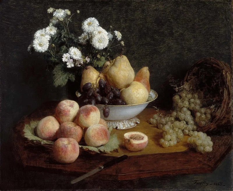 Fiori e frutta su un tavolo - Henri Fantin-Latour