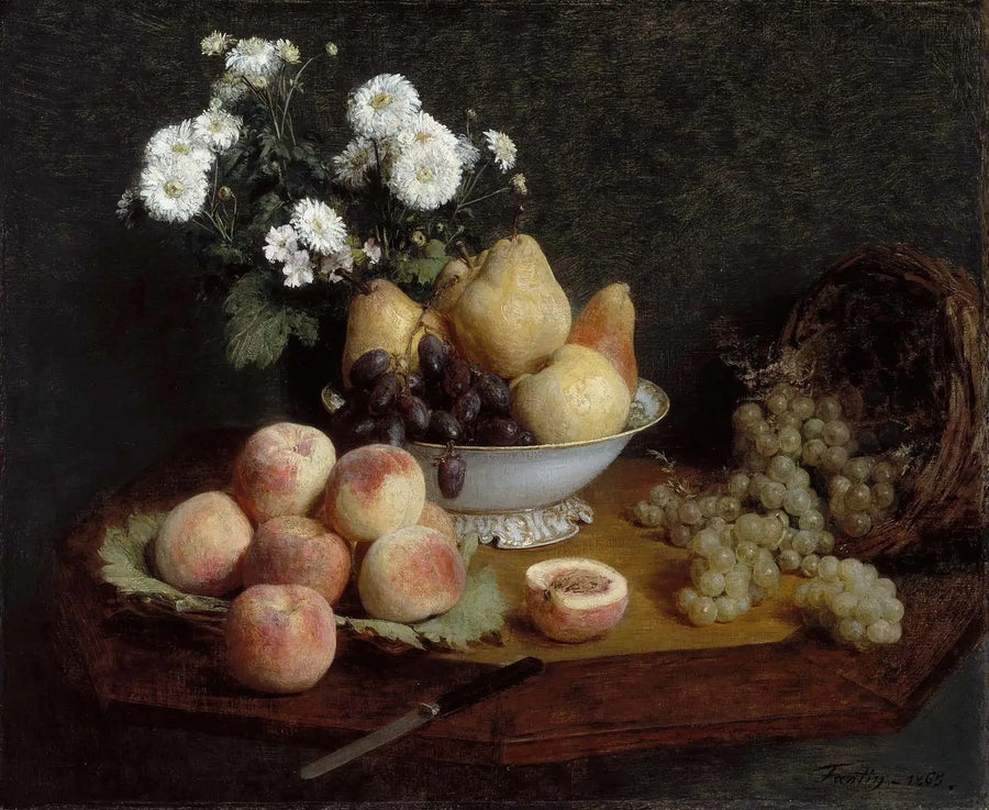 Fiori e frutta su un tavolo - Henri Fantin-Latour