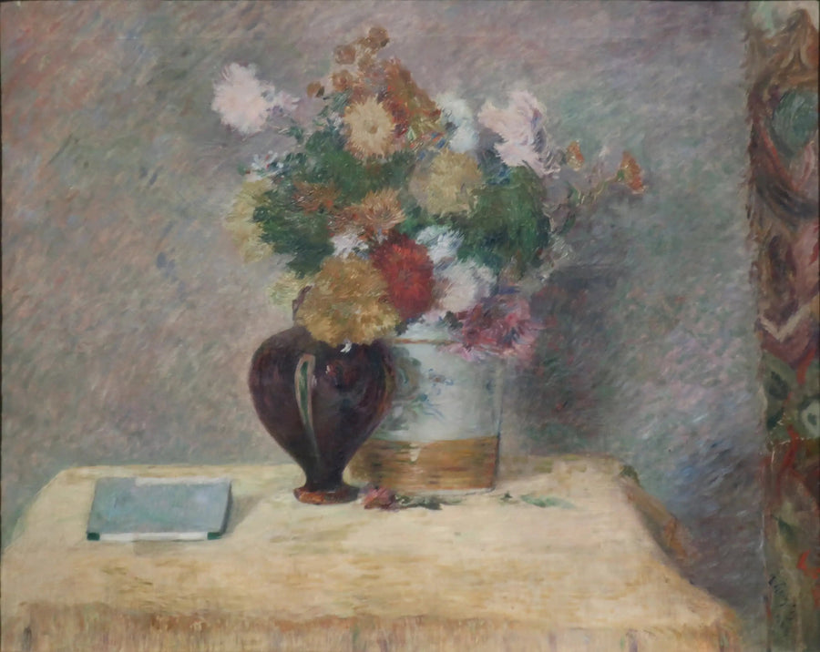 Fiori e libro giapponese su un tavolo - Paul Gauguin