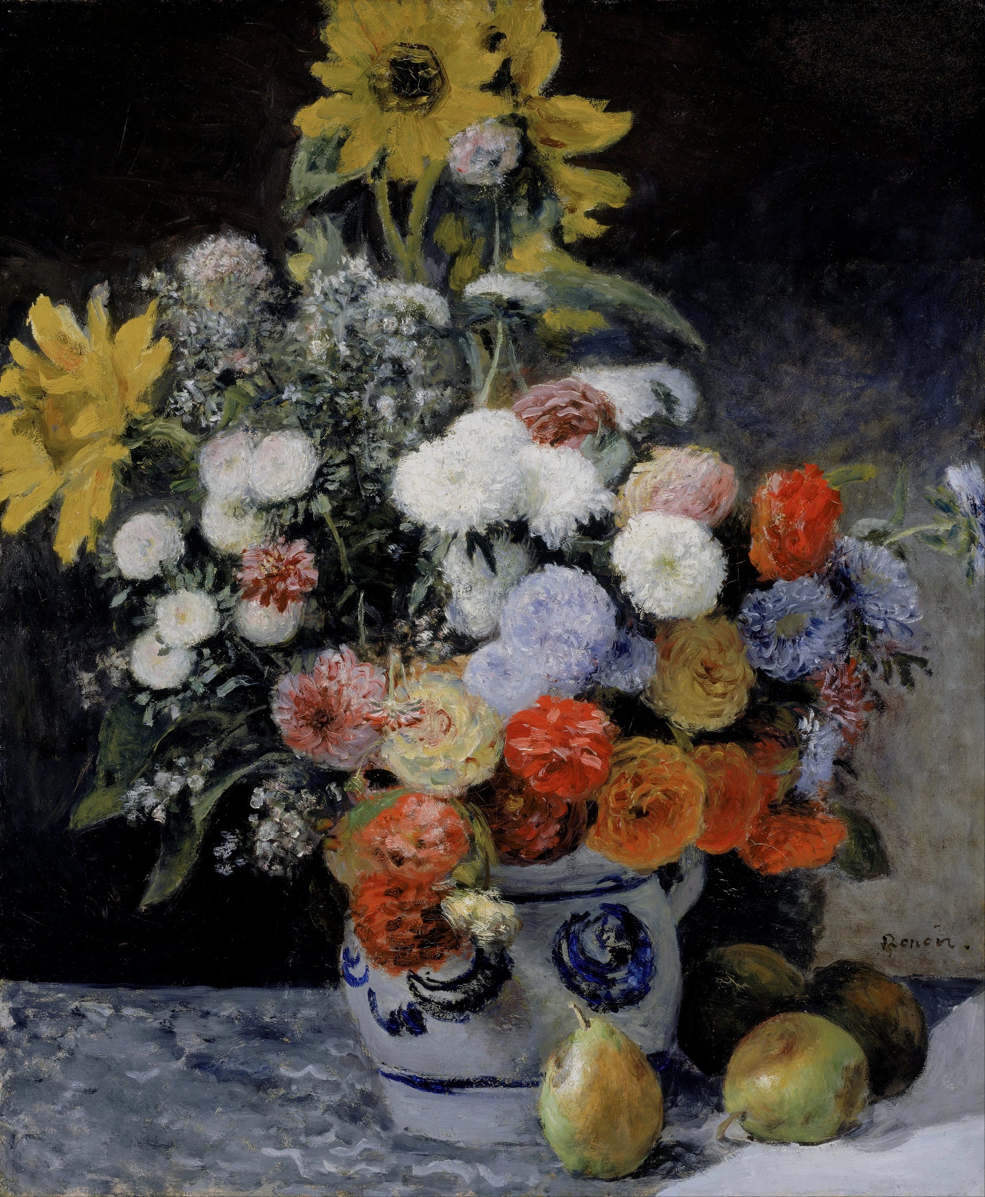 Fleurs dans un pot en faïence de Pierre-Auguste Renoir — MFA Boston
