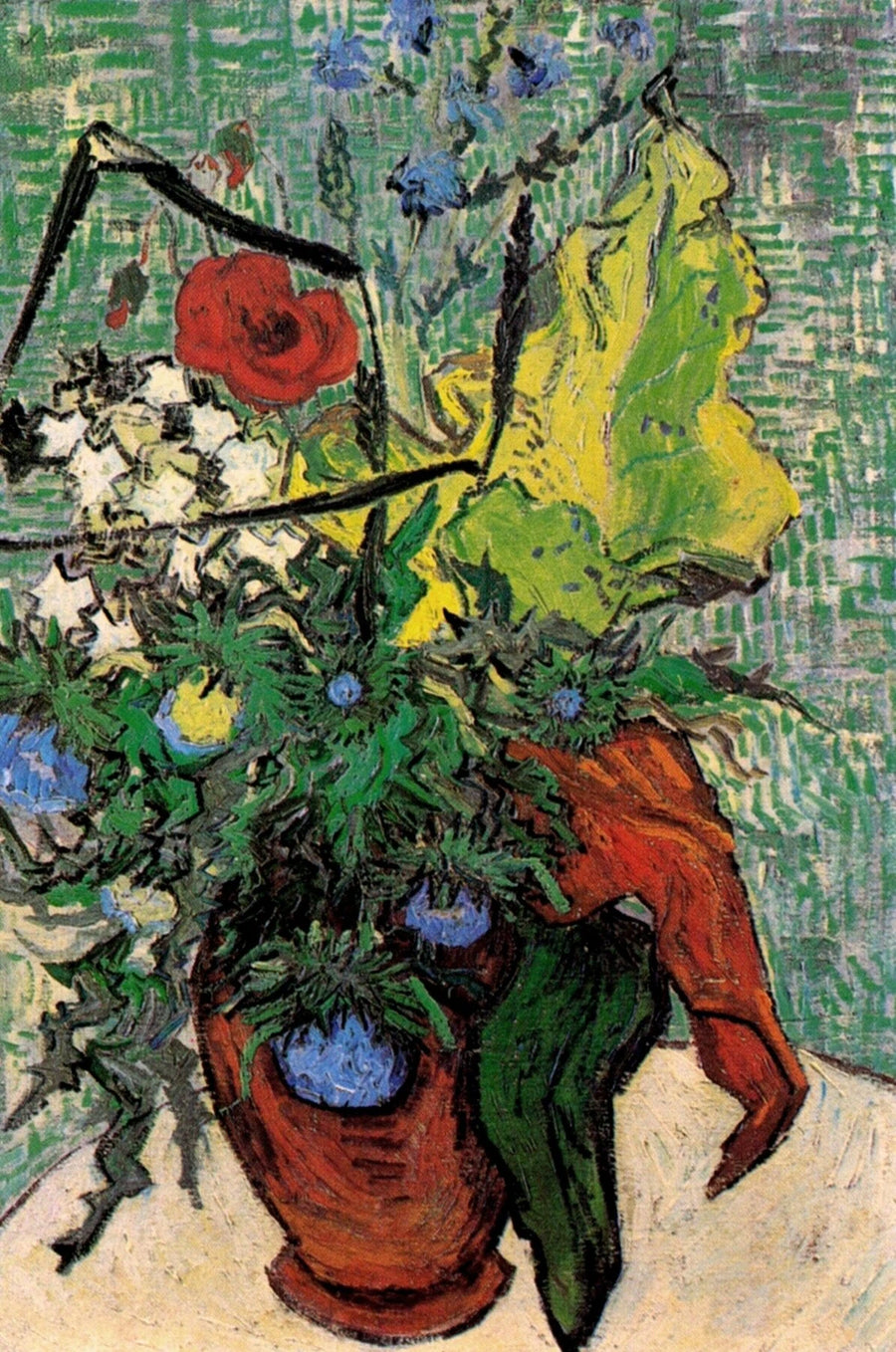 Fiori selvatici e cardi in un vaso - Vincent van Gogh