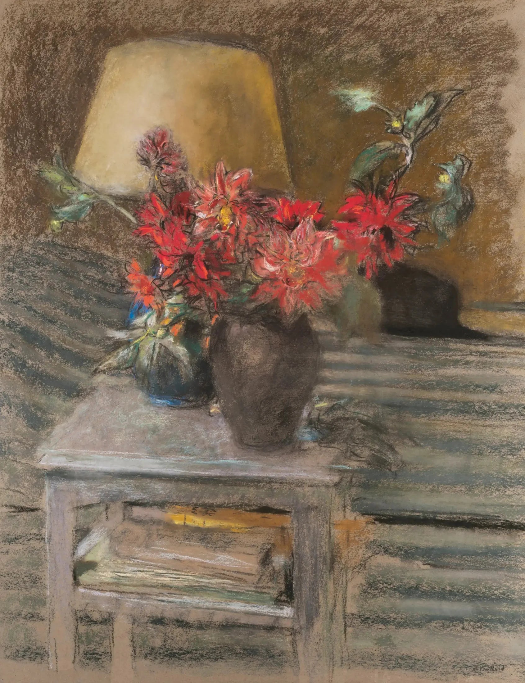 Fleurs sur une table - Édouard Vuillard image 1 reproduction de peinture à l’huile