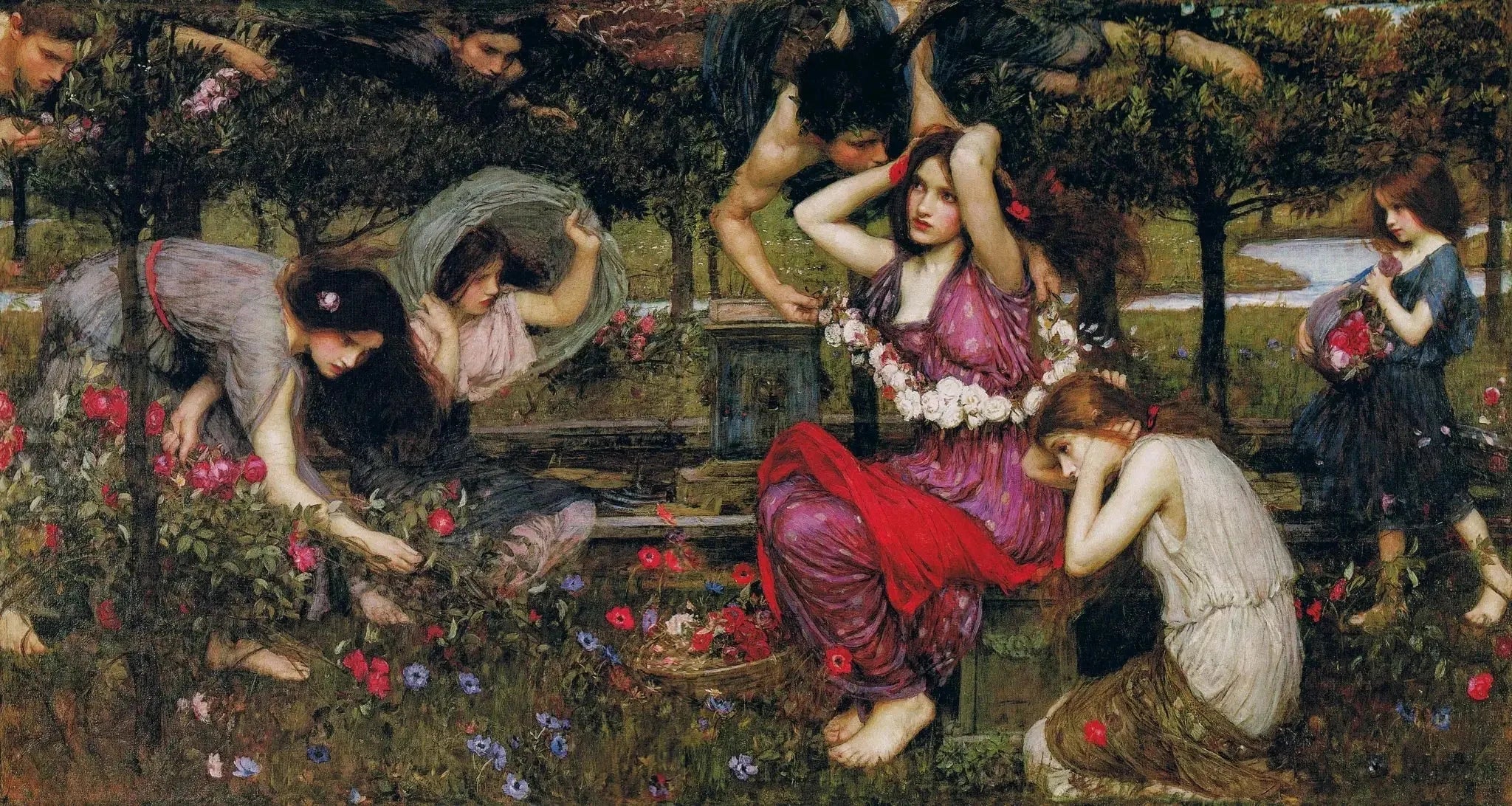 Flore et les zéphyrs - John William Waterhouse image 1 copie peinte à la main à l’huile