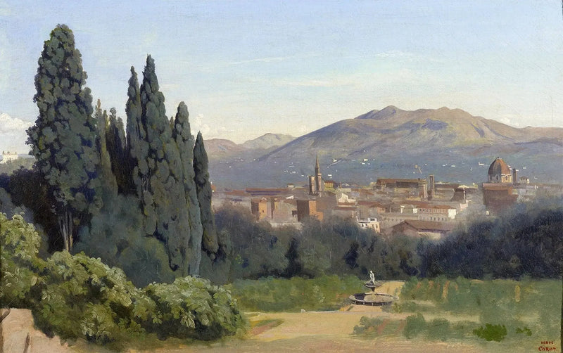 Firenze, Vista dai Giardini di Boboli - Jean-Baptiste Camille Corot