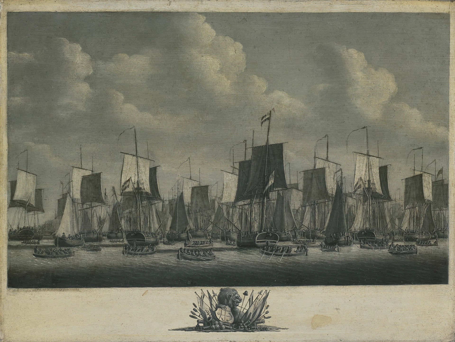 La flotte quitte le port de Vlissingen, 1804 - Engel Hoogerheyden