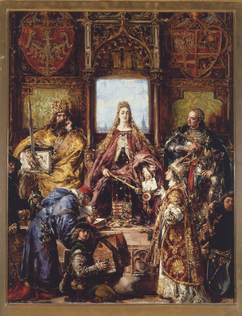 Fondazione dell'Accademia, 1361–1399–1400 d.C., della serie « Storia della civiltà in Polonia » - Jan Matejko
