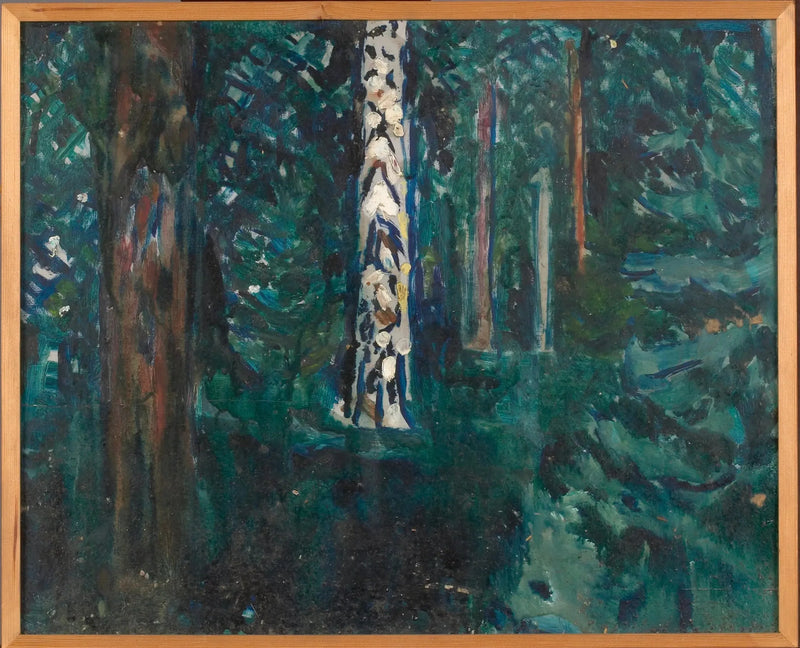 Foresta con tronchi di betulla - Edvard Munch