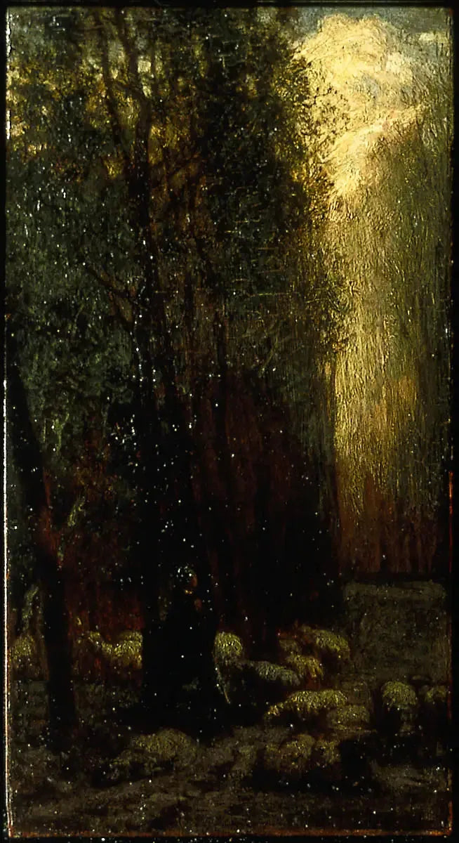 Foresta con pastorella e pecore - Jean-François Millet