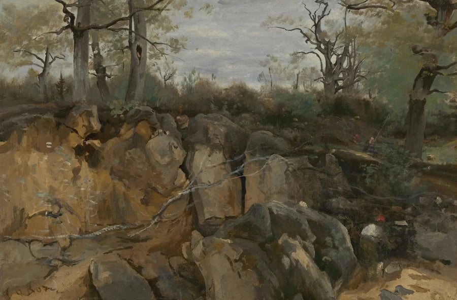 Foresta di Fontainebleau, cava abbandonata di arenaria - Jean-Baptiste Camille Corot