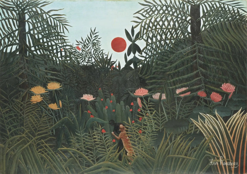 Foresta vergine al tramonto - Henri Rousseau