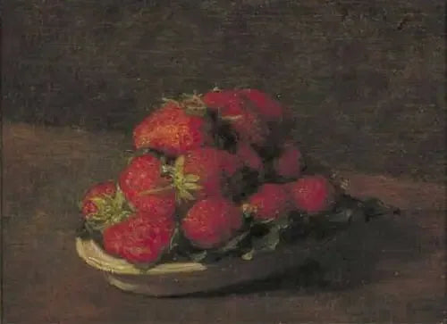 Fraises sur une petite assiette en faïence - Henri Fantin-Latour image 1 reproduction d’œuvre d’art à l’huile