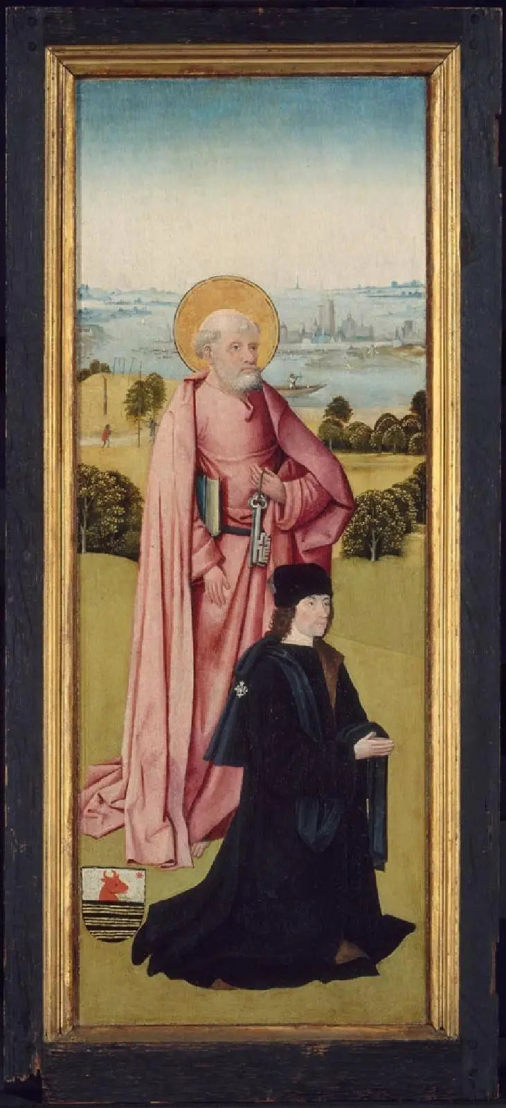 Franco van Langhel e i suoi figli con San Giovanni Battista (faccia esterna); Pieter van Os con San Pietro (faccia interna) - Hieronymus Bosch