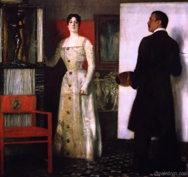 Franz e Mary bloccati nello studio - Franz Von Stuck
