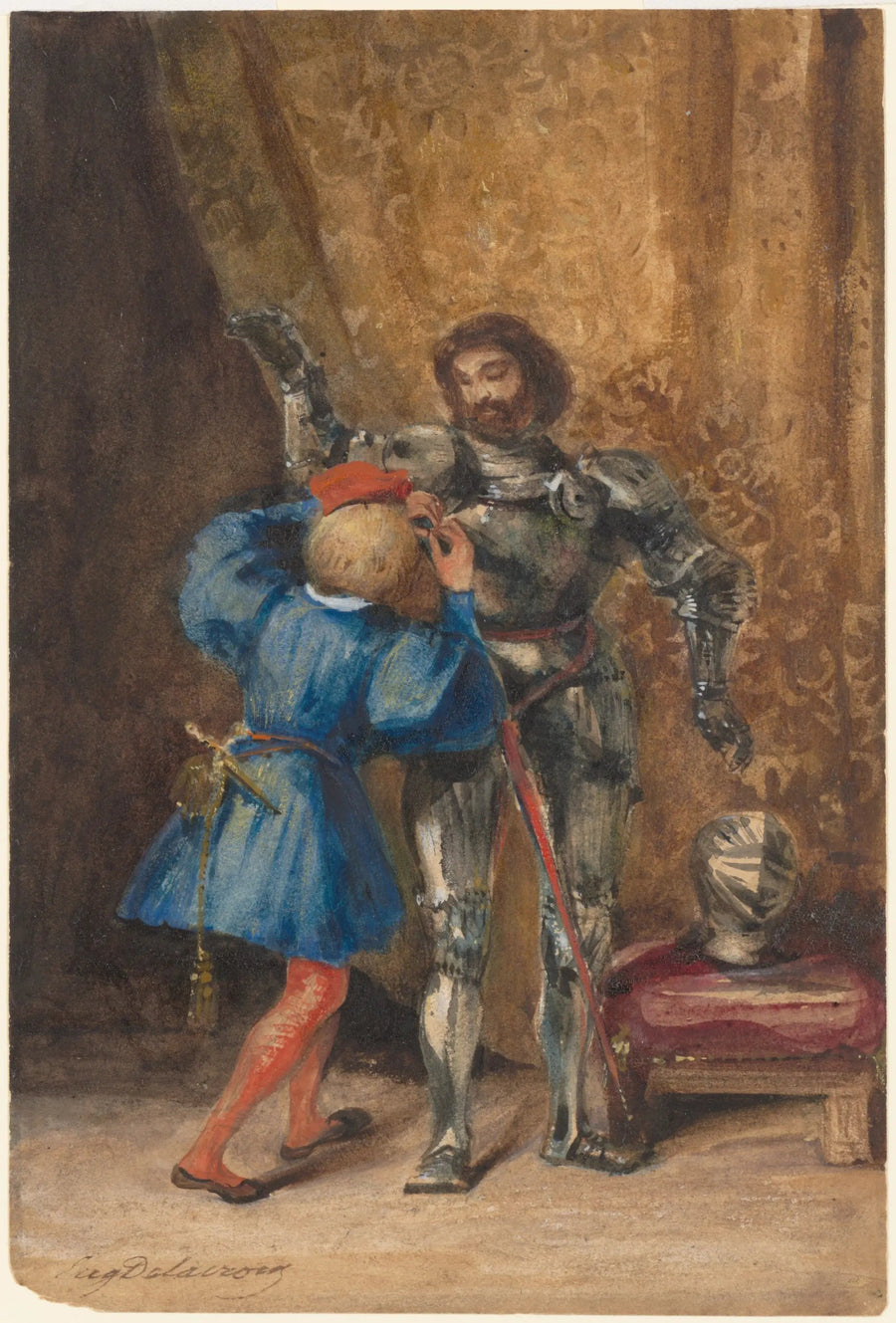 Franz Lerse o Goetz von Berlichingen armati da una pagina - Eugène Delacroix