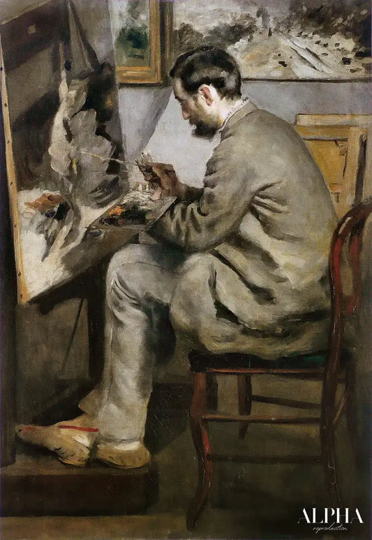 Frédéric Bazille peignant à son chevalet - Pierre-Auguste Renoir - Reproductions de tableaux et peintures haut de gamme