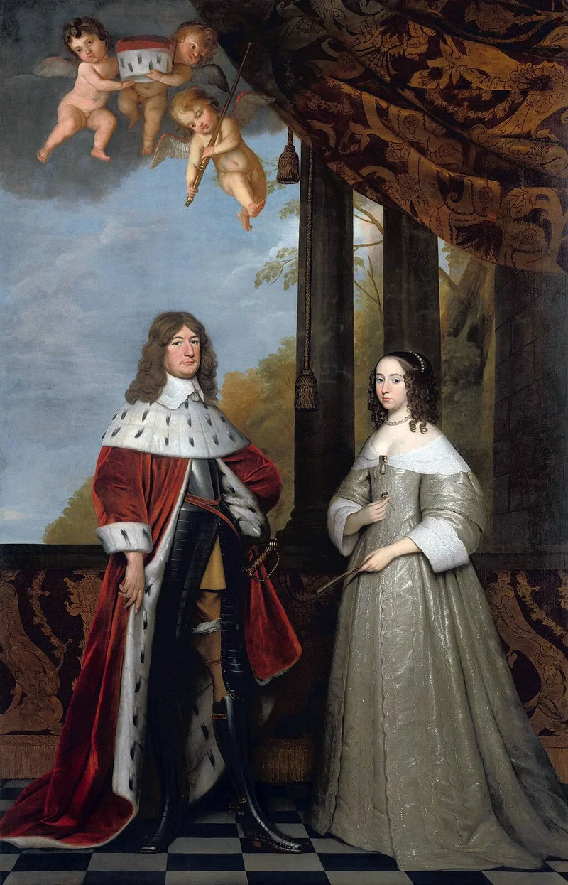 Frédéric-Guillaume (1620-1688), elettore di Brandeburgo, e sua moglie Louise-Henriette (1627-1667), contessa d'Orange-Nassau - Gerrit van Honthorst