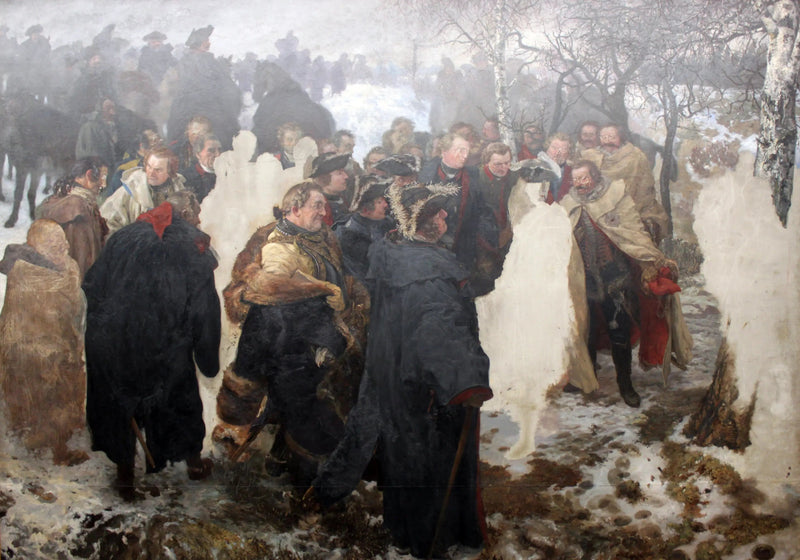 Frédéric il Grande si rivolge ai suoi generali prima della battaglia di Leuthen nel 1757 - Adolph von Menzel
