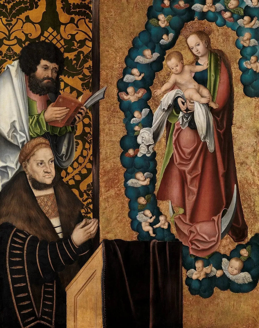 Frédéric le Sage in venerazione della Madre di Dio apocalittica - Lucas Cranach il Vecchio