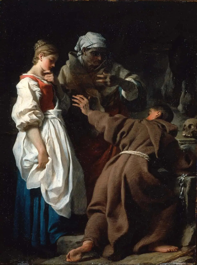 Frère Luce, l'Ermite, avec la Vedova e sua Figlia - Pierre Subleyras