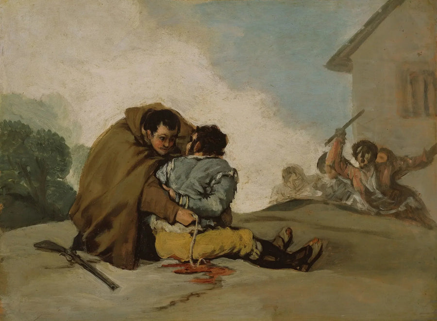 Fratello Pedro lega El Maragato con una corda - Francisco de Goya