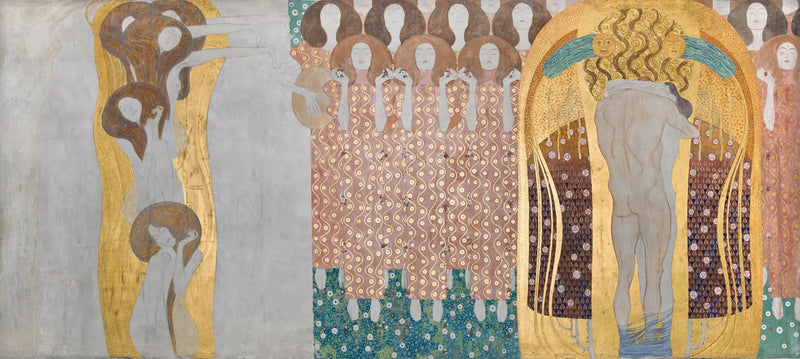 Frise Beethoven (tavola 8, muro di destra): Il desiderio di felicità è placato dalla poesia - Gustav Klimt
