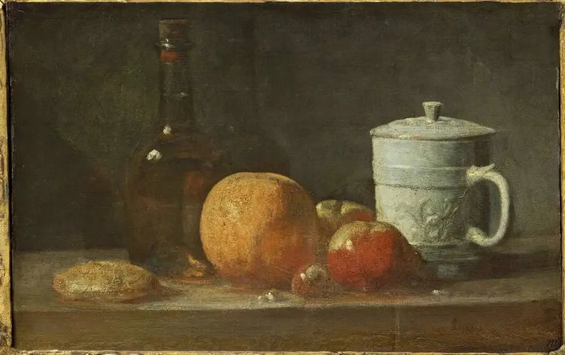 Frutti, Bottiglia, Brocca e Massepain - Jean Simeón Chardin
