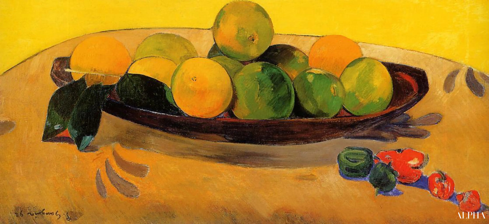 Frutta e peperoni esotici su un piatto - Paul Gauguin - Riproduzioni di quadri e dipinti di alta qualità