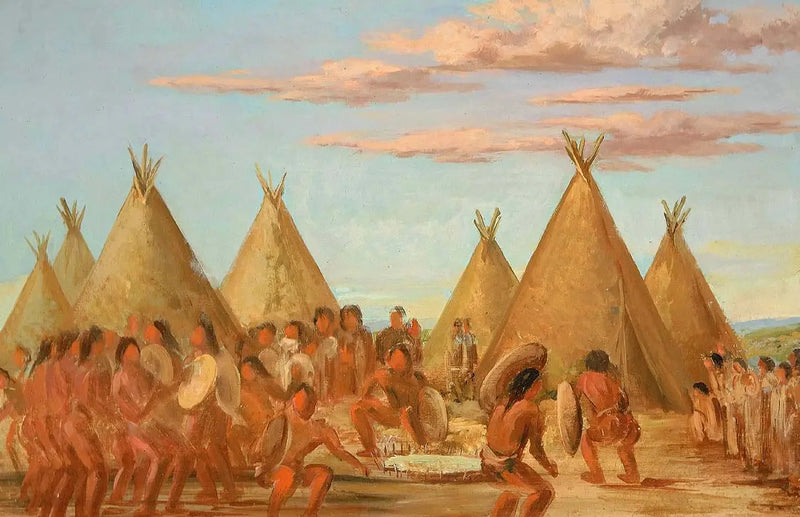 Fumer le scudo - George Catlin