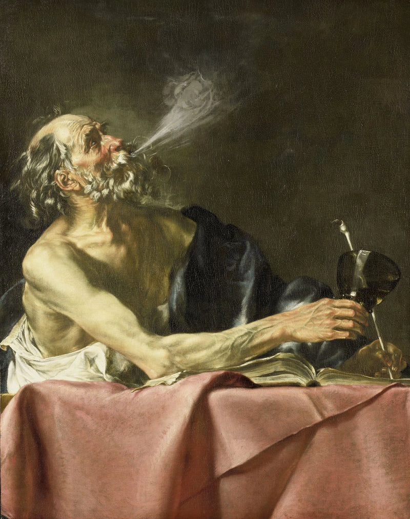 Le fumeur ; allégorie de l'éphémère - Hendrick van Somer