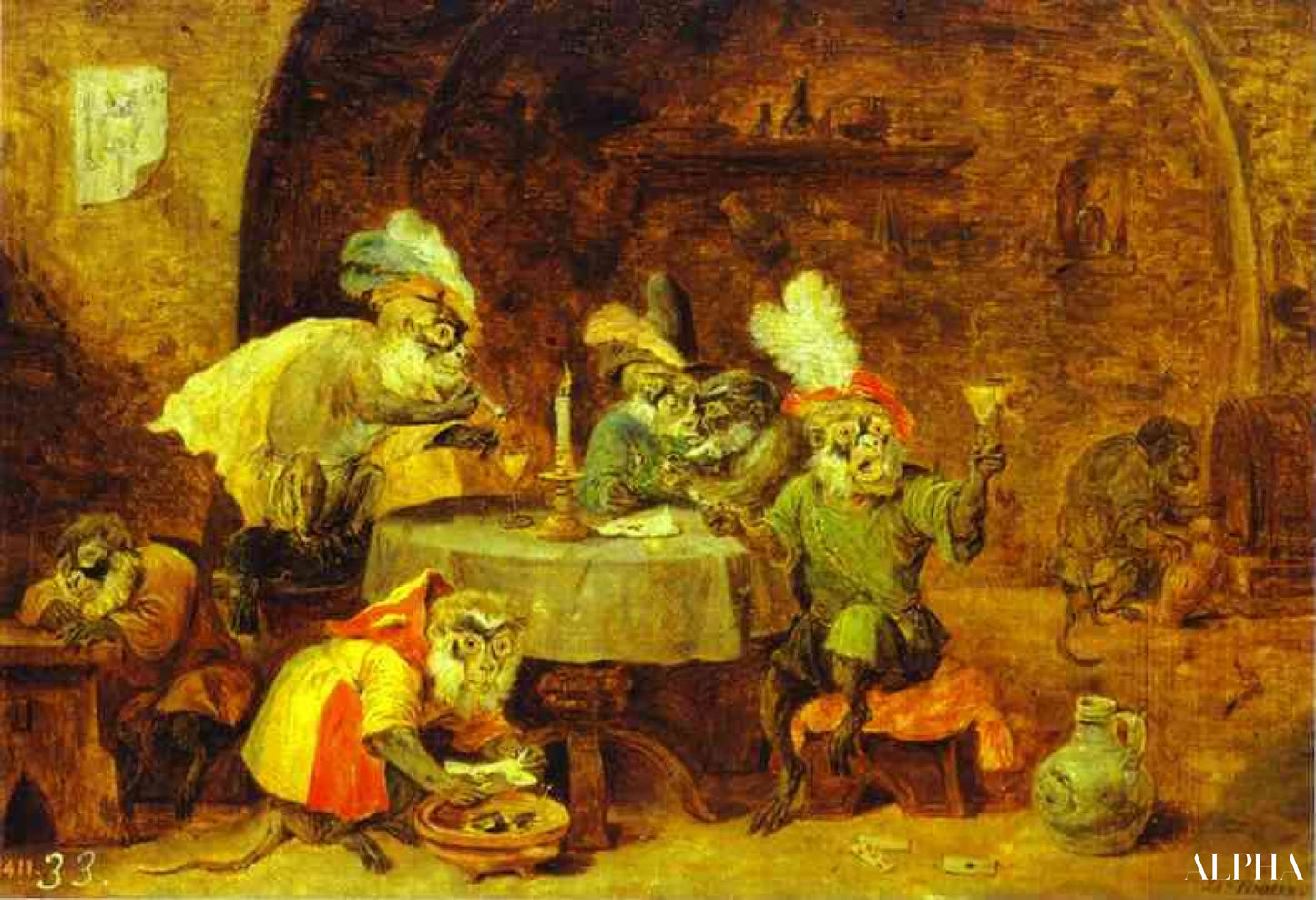 Fumatori e bevitori - David The Younger Teniers - Riproduzioni di quadri e dipinti di alta gamma