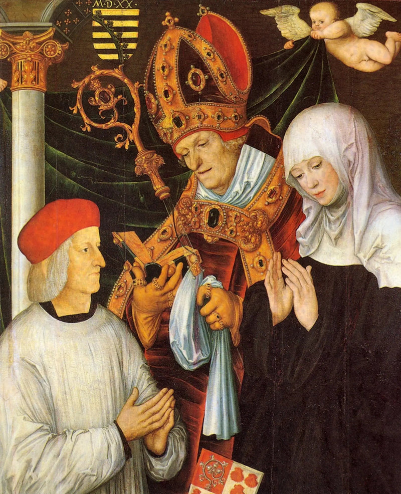 Gabriel d'Eyb, vescovo di Eichstätt, con i santi Wilibald e Walburga - Lucas Cranach il Vecchio