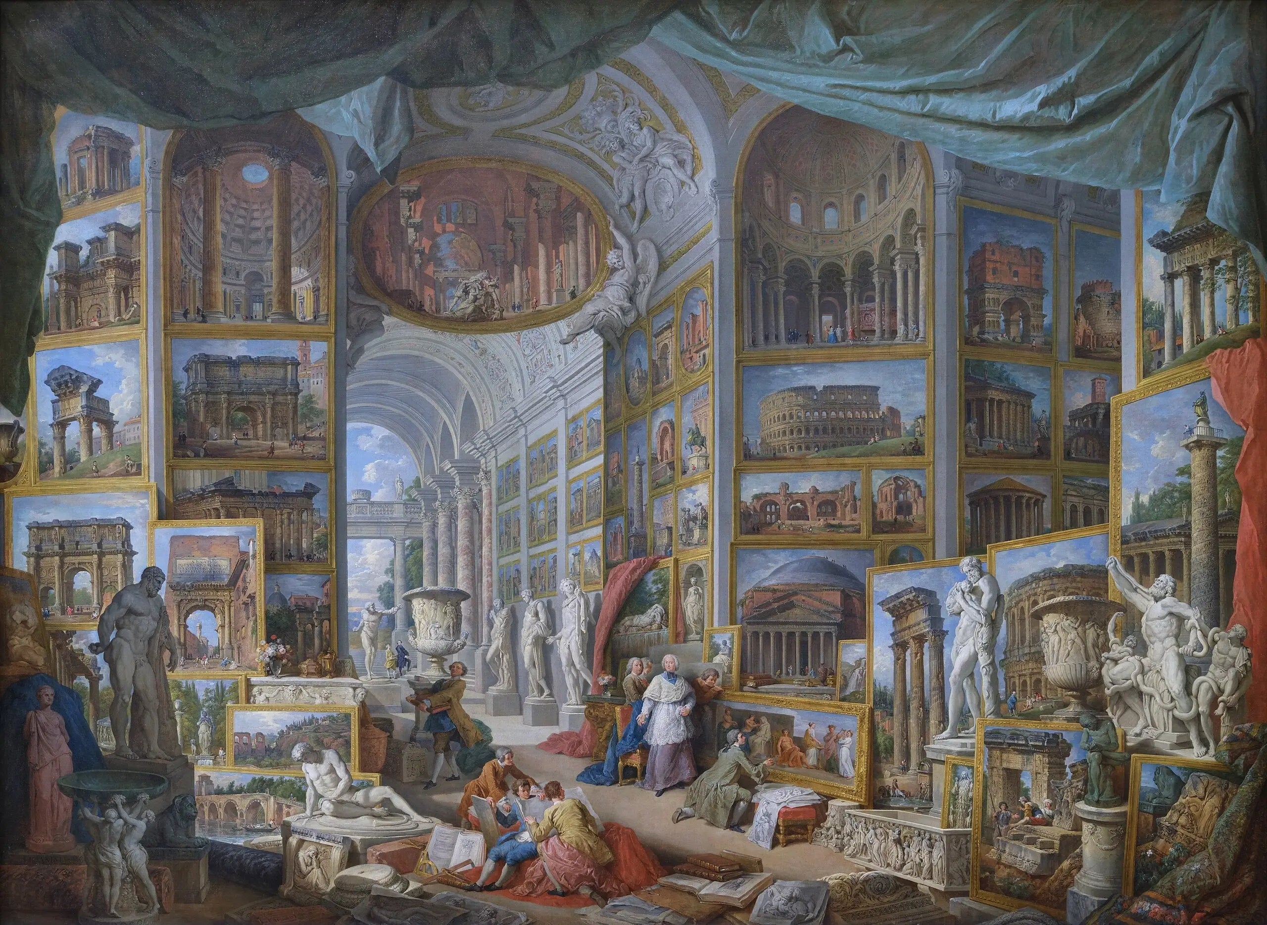 Galerie de vues de la Rome antique - Giovanni Paolo Panini - Alpha Reproduction