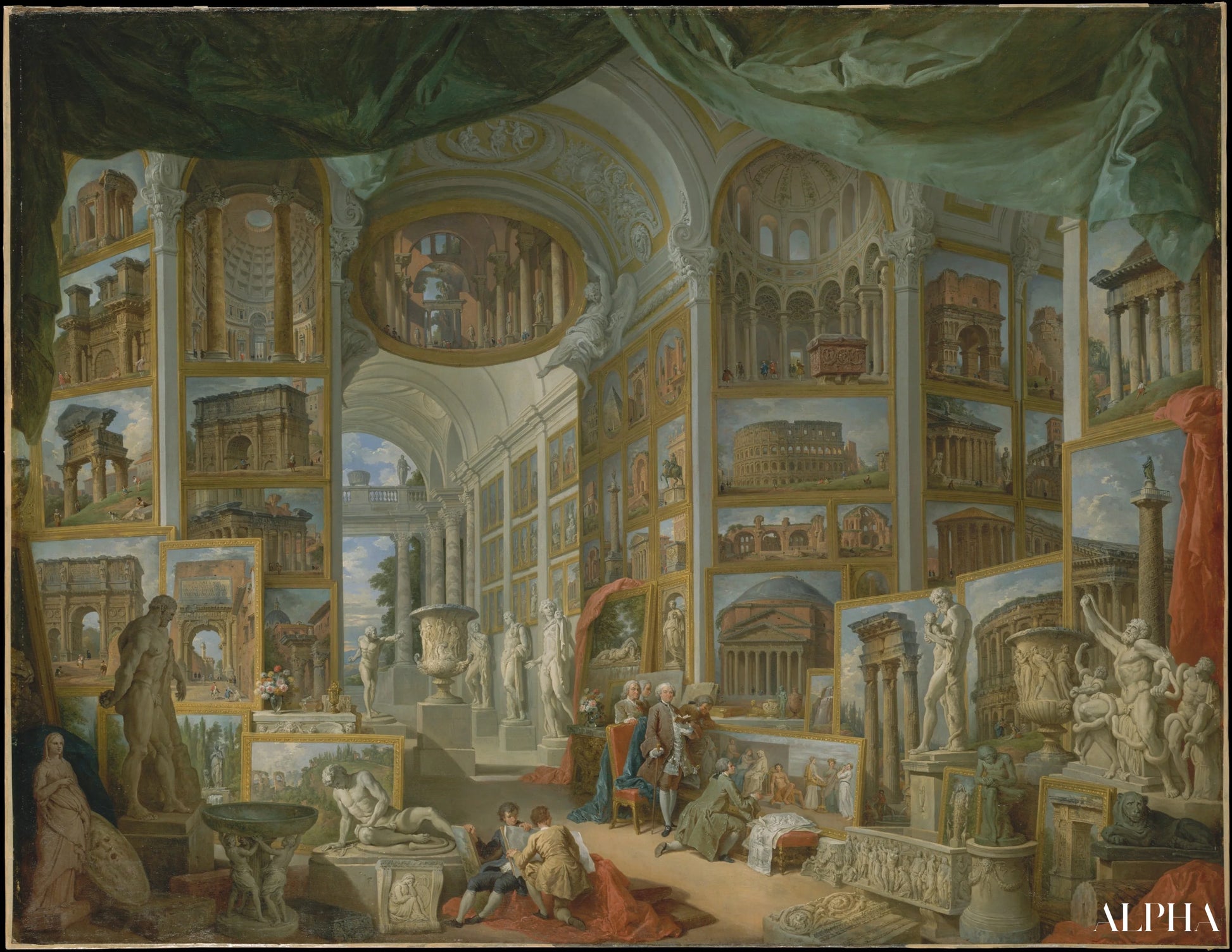 Galerie de vues de la Rome antique - Giovanni Paolo Panini - Reproductions de tableaux et peintures haut de gamme
