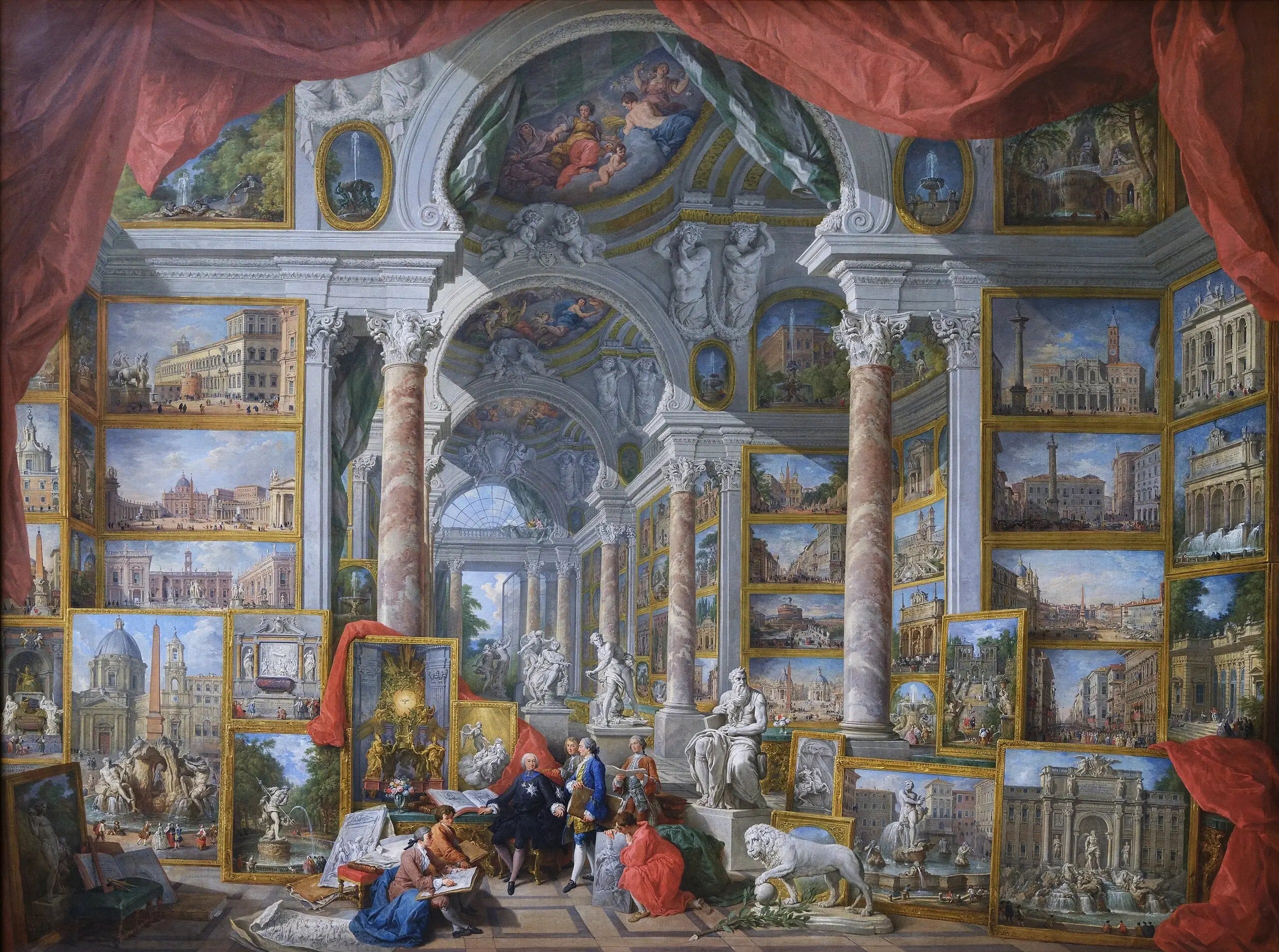 Galerie de vues de la Rome moderne - Giovanni Paolo Panini - Alpha Reproduction
