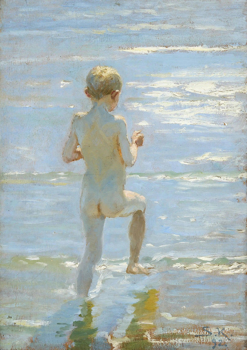 Ragazzo che si sta bagnando. - Peder Severin Krøyer