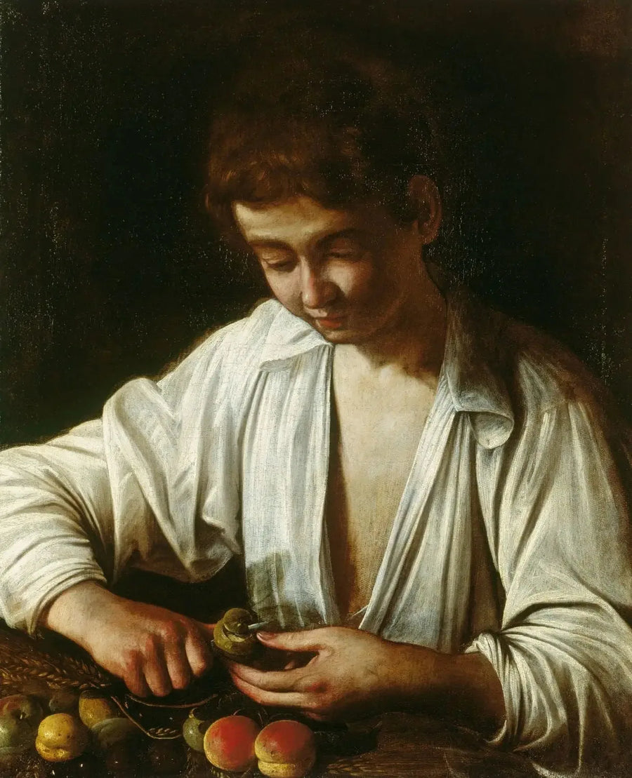 Ragazzo che sbuccia un frutto - Il Caravaggio