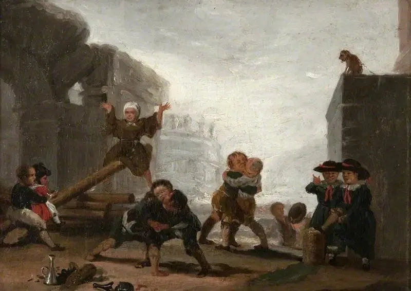 Ragazzi che giocano sull'altalena - Francisco de Goya