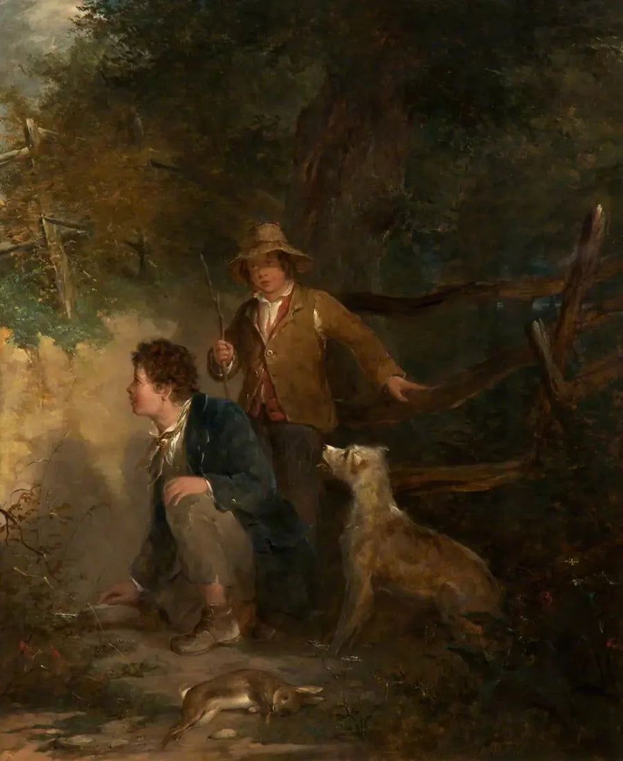 Ragazzi che giocano con il coniglio - John Everett Millais