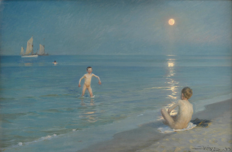 Ragazzi che si bagnano a Skagen. Serata estiva - Peder Severin Krøyer