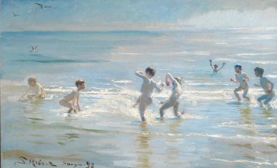 Ragazzi che si bagnano una sera d'estate sulla spiaggia di Skagen - Peder Severin Krøyer