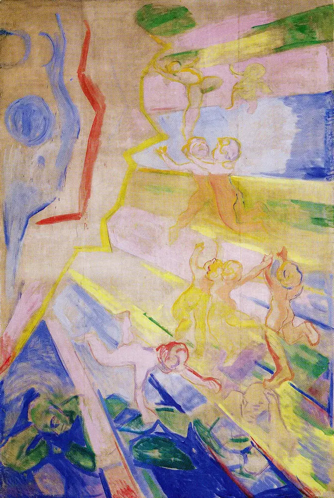 Reproduction du tableau « Génies dans la lumière - Edvard Munch » par Alpha Reproduction en peinture à l’huile