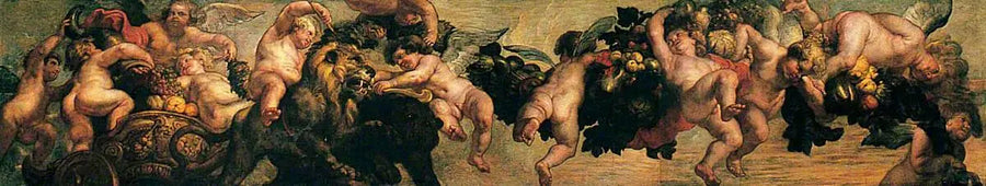 Geni che portano una ghirlanda - Peter Paul Rubens