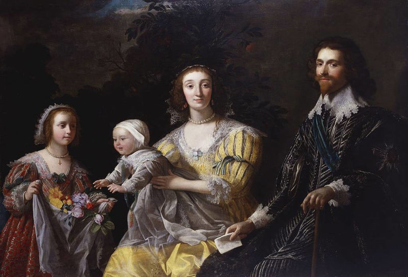 George Villiers, 1er duca di Buckingham (1592-1628) con la sua famiglia - Gerrit van Honthorst
