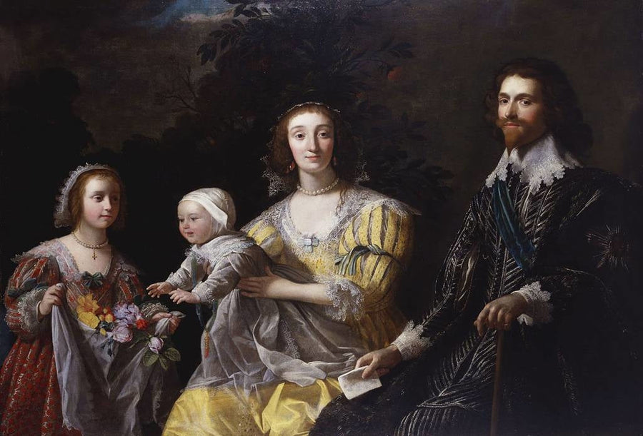 George Villiers, 1er duca di Buckingham (1592-1628) con la sua famiglia - Gerrit van Honthorst